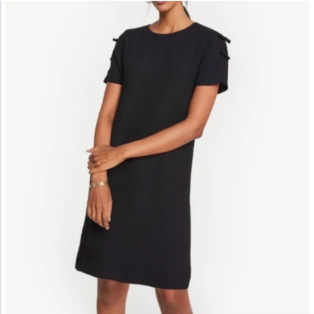 Ann Taylor Black Dress with Bow Sleeves